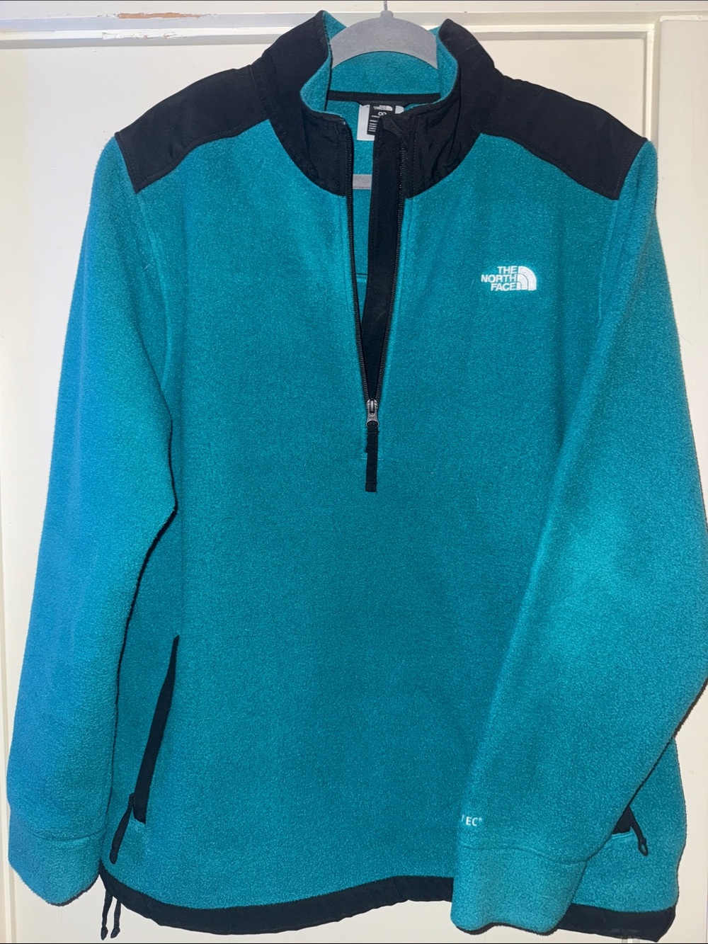 The North Face Teal and Black Quarter-Zip Fleece Pullover